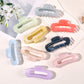 Beau - Glossy Marble Look Oval Hair Claw Clip