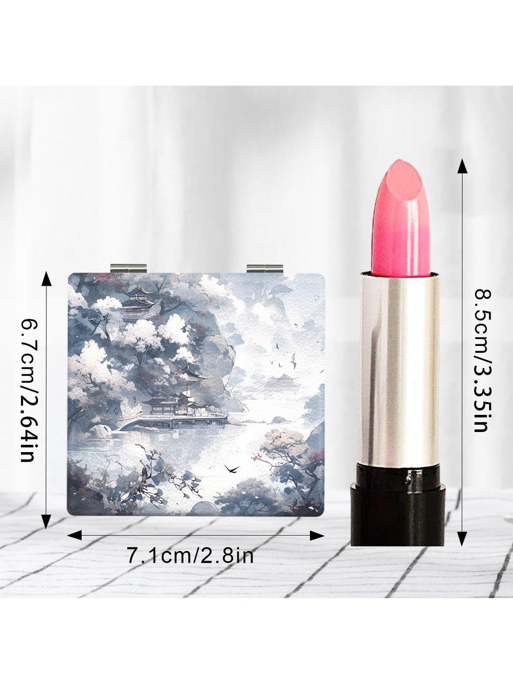 Mirroray - Scenic Print Portable Glass Folding Mirror