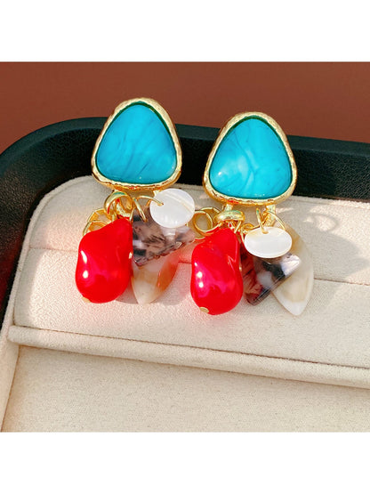 Earedge - Geometric Vintage Style Triangle Tassel Earrings