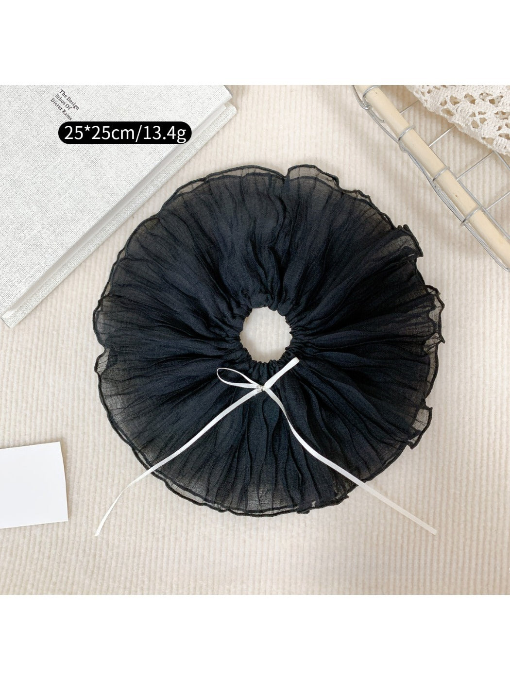 Gifty - Black Crinkle Scrunchie Hair Ties