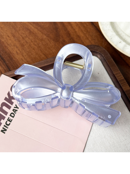 Beau - Large Bow Ring Detail Geometric PC Claw Clip