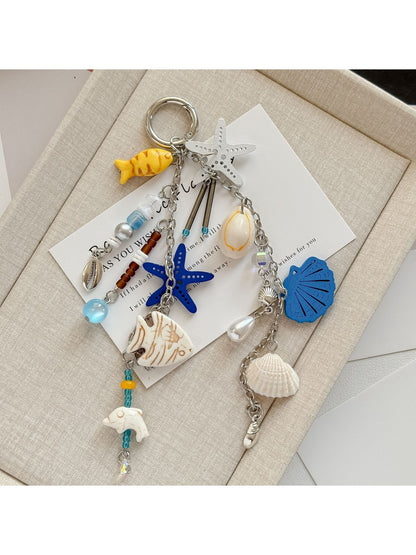 Keypus - Ocean Style Alloy Plastic Pendant Keychain