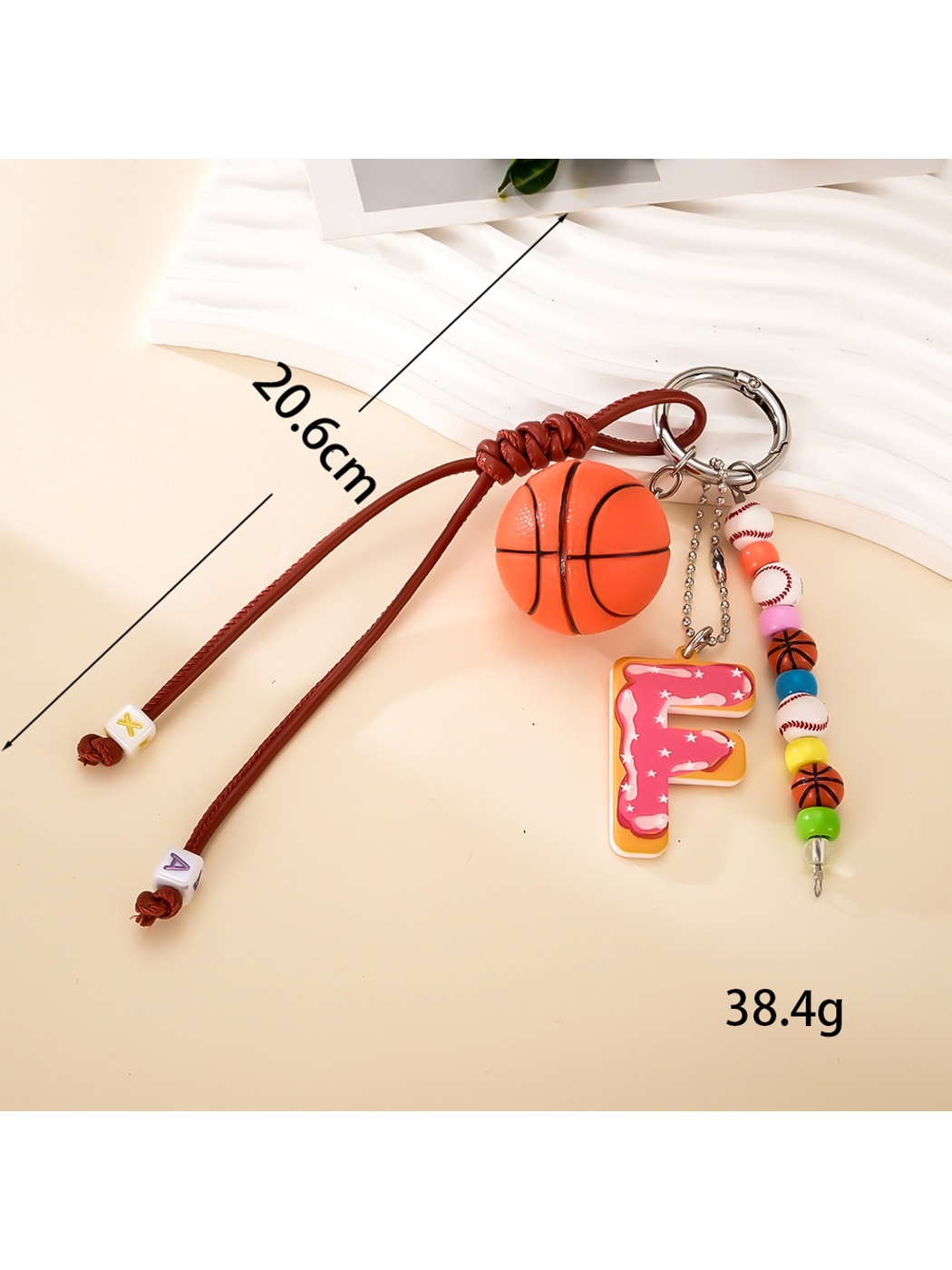 Keypus - Acrylic Sports Ball Letter Bag Charm Keychain