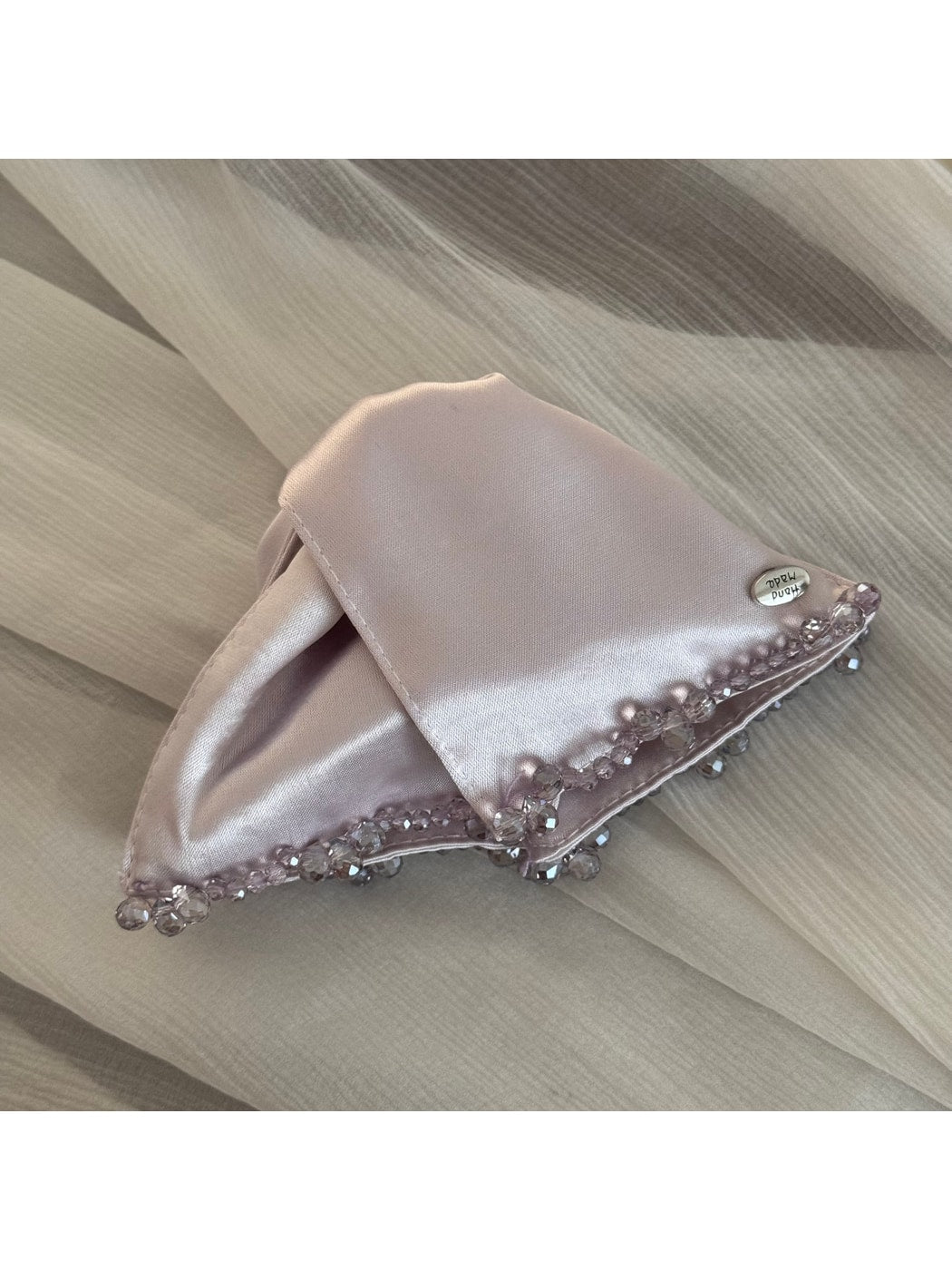Beau - Satin Look Beaded Triangle Claw Clip