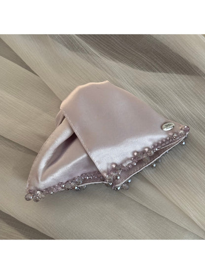 Beau - Satin Look Beaded Triangle Claw Clip