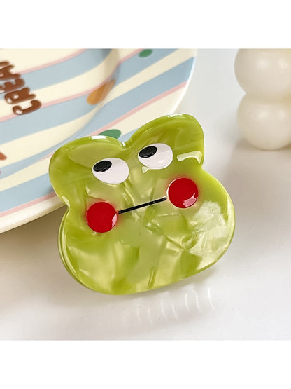 Beau - Playful Face Design Acetate Claw Clip