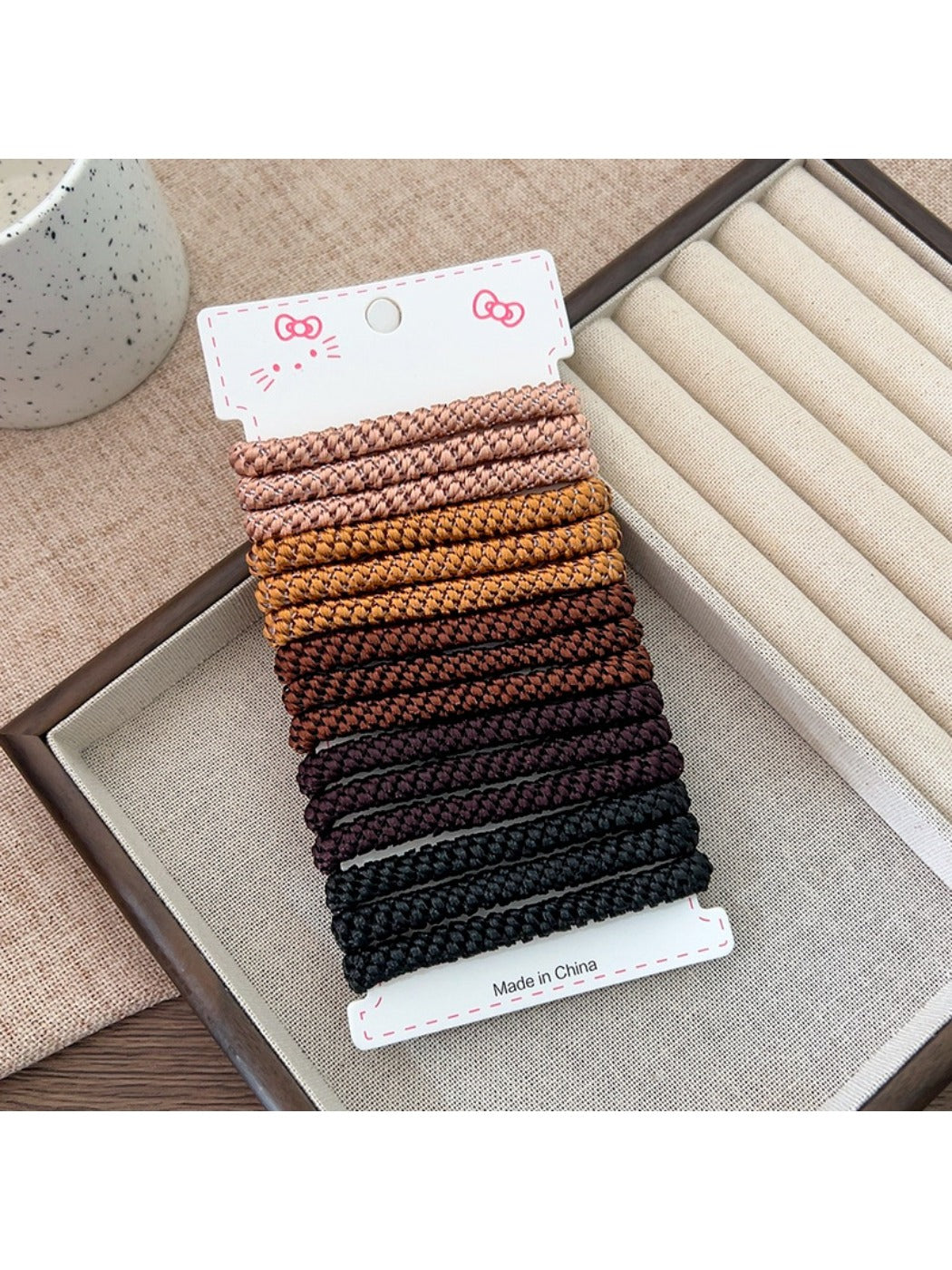 Gifty - Minimalist Braided Hair Ties Set Thick Scrunchies