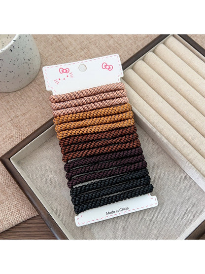 Gifty - Minimalist Braided Hair Ties Set Thick Scrunchies