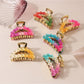 Beau - Half Round Openwork Flower Claw Clip