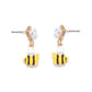 Earedge - Playful Bee Motif Dangle Post Earrings