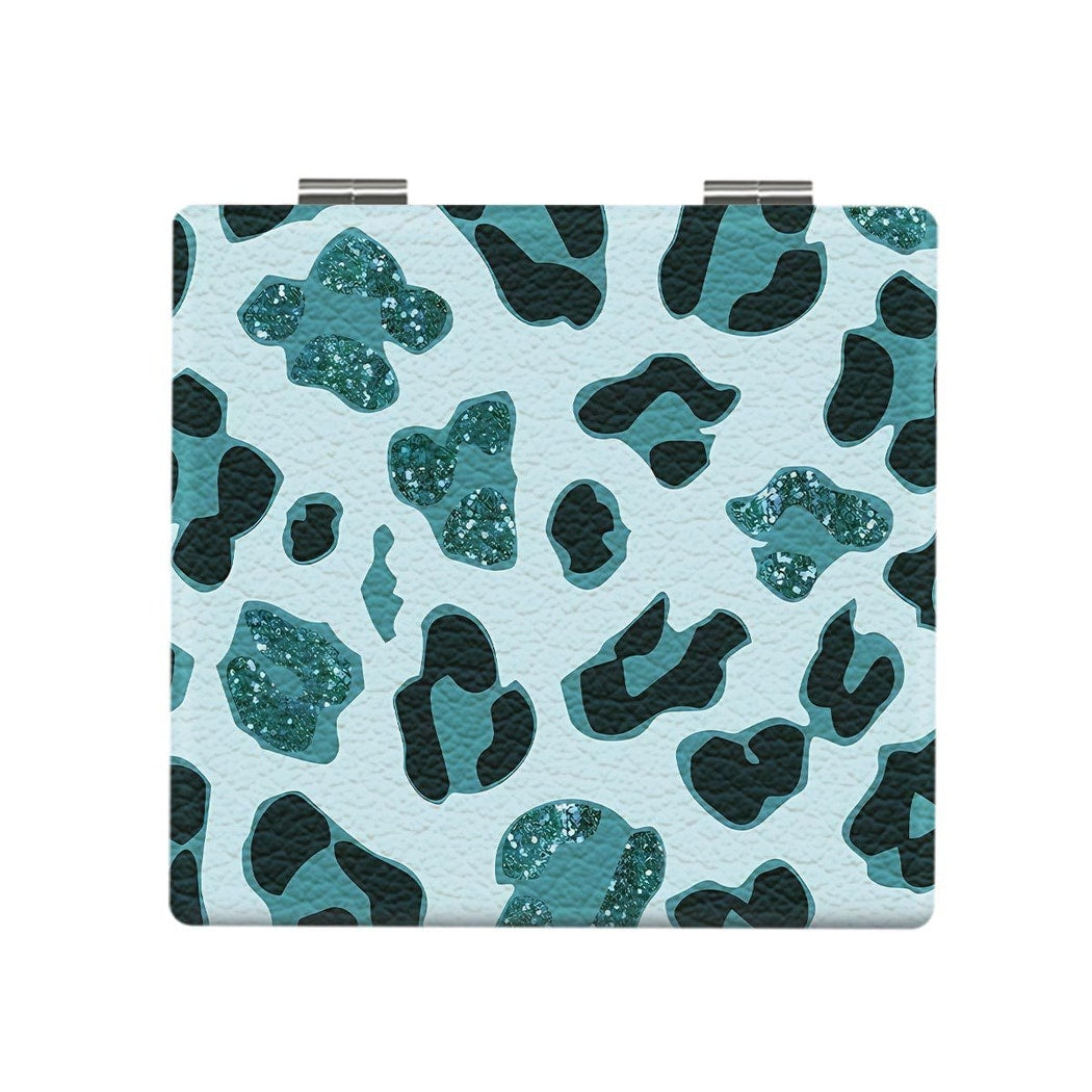 Mirroray - Y2K Leopard Print Folding Compact Makeup Mirror