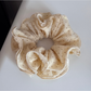 Gifty - Polka Dot Ruffle Trim Fabric Scrunchie