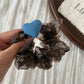 Gifty - Heart Detail Print Mesh Scrunchie