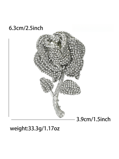Brovia - Two Tone Rose Flower Alloy Brooch Pin