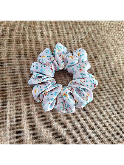 Gifty - Floral Print Polyester Fabric Ponytail Scrunchie