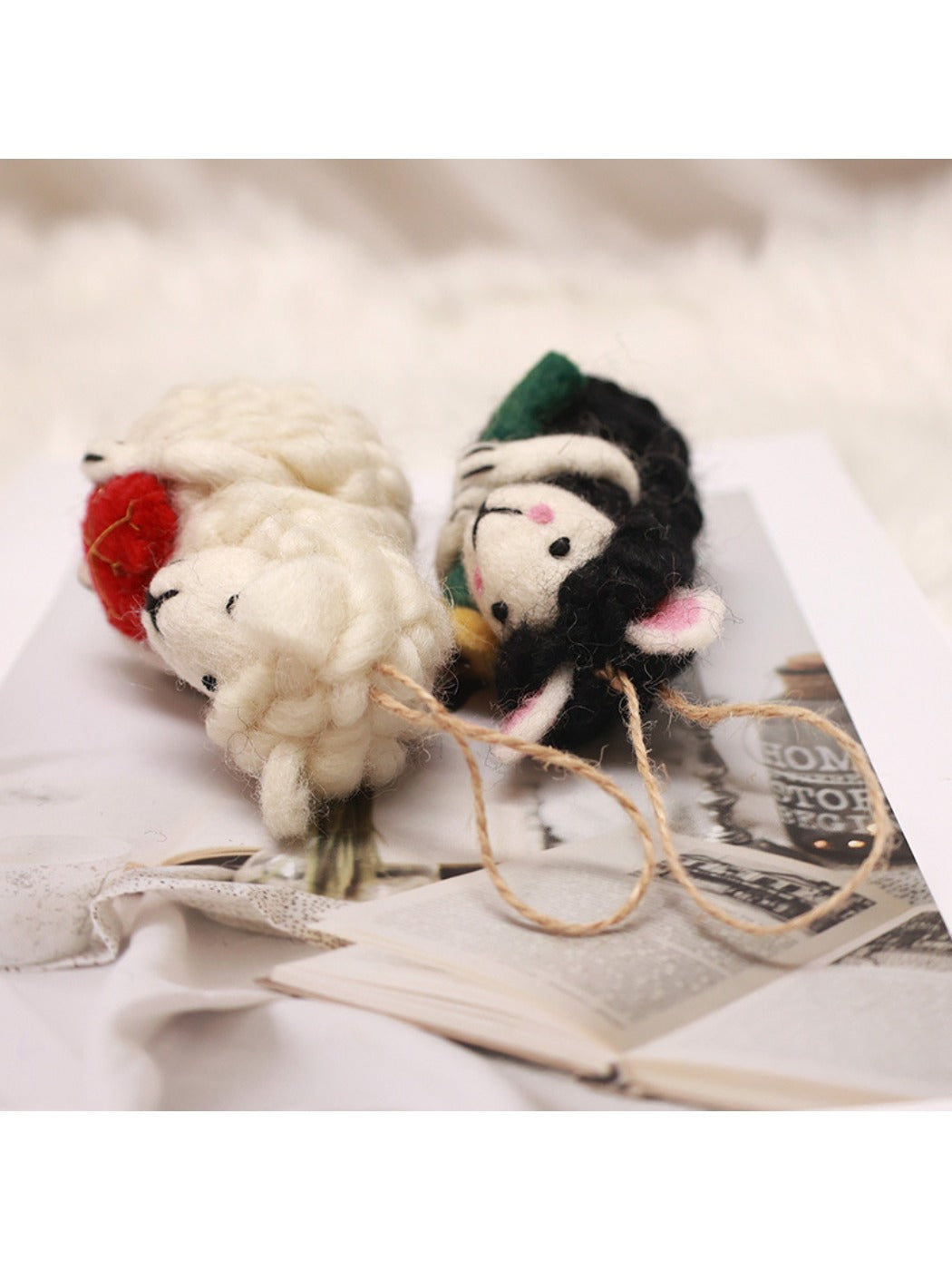 Fletery - Cute Sheep Hanging Ornament 3D Plush Doll