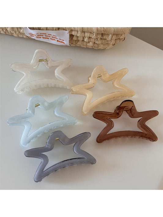 Beau - Simple Transparent Star Shape Hair Claw Clip