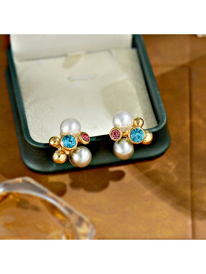Earedge - Colorful Beaded Stud Earrings