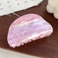 Beau - Plaid PVC Semi-Round Claw Hair Clip