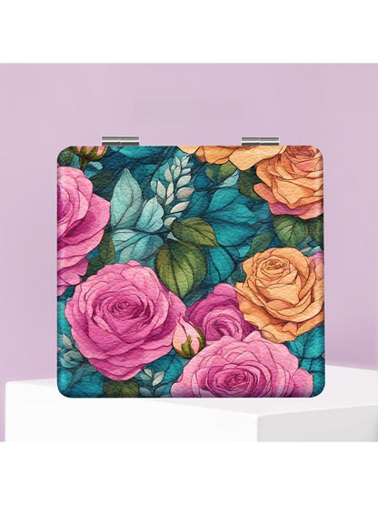 Mirroray - Floral Print Portable Tabletop Folding Mirror