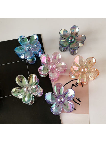 Beau - Iridescent Petal Plastic Flower Claw Clip