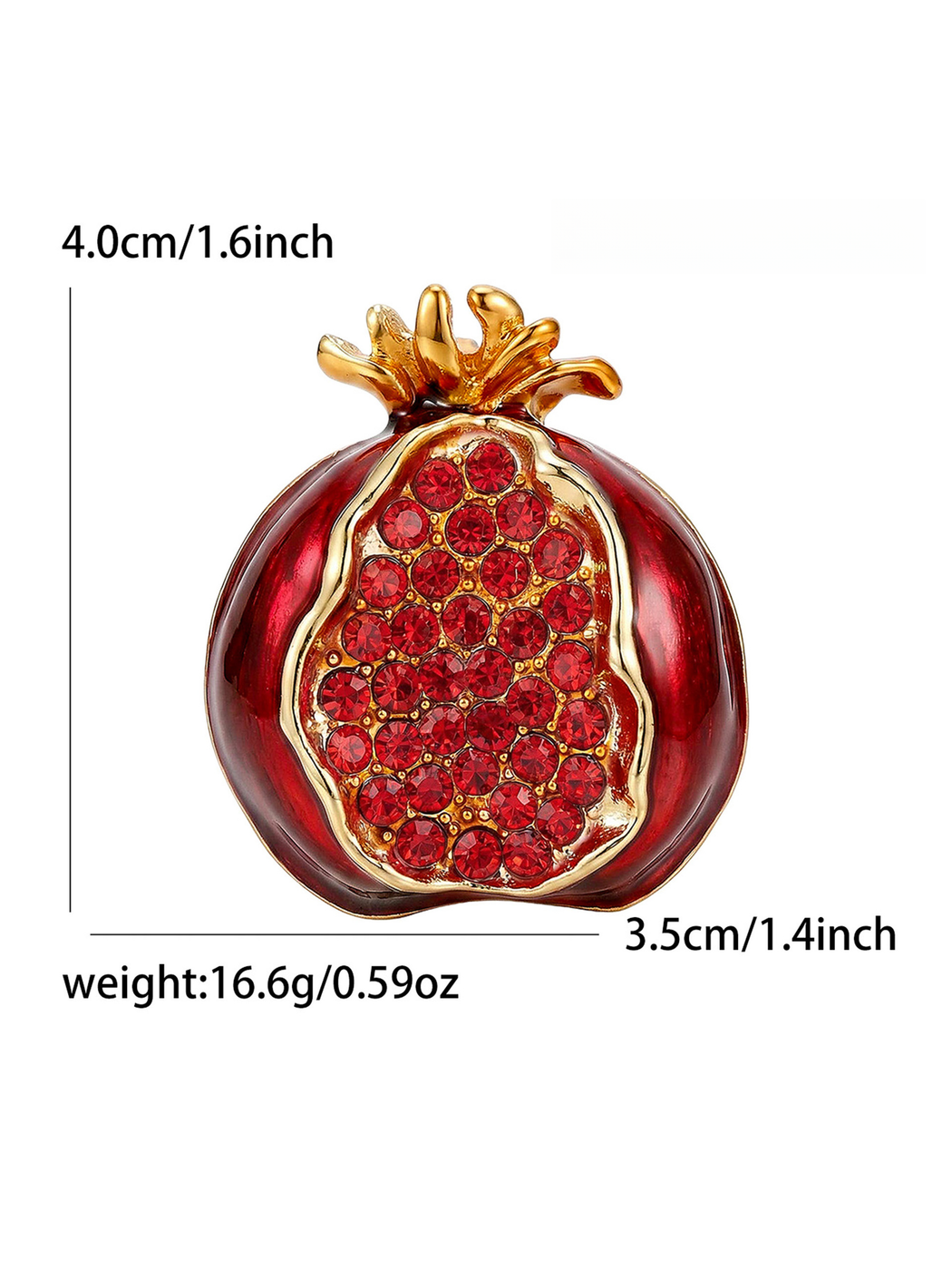 Brovia - Drip Oil Enamel Alloy Pomegranate Brooch