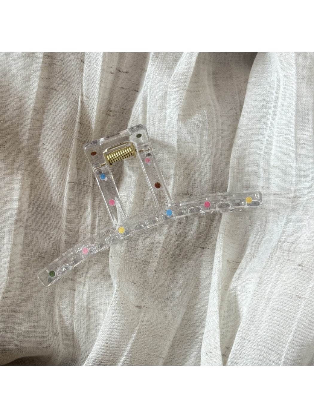 Beau - Acrylic Polka Dot Bow Geometric Claw Clip