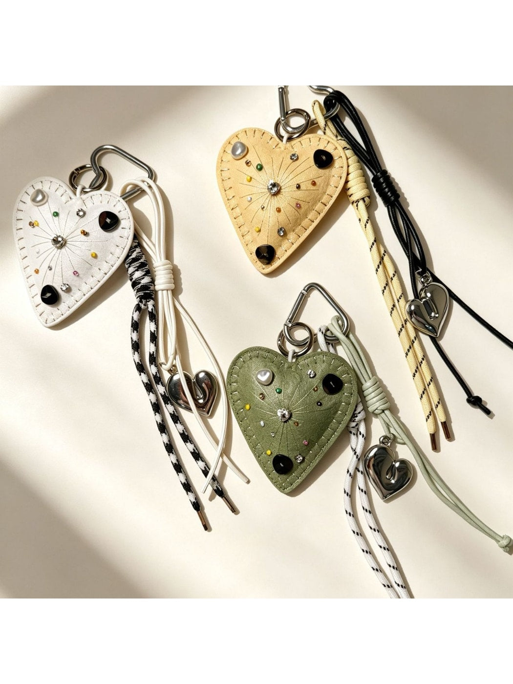 Keypus - Heart Bag Charm with Cord Tassel Keychain