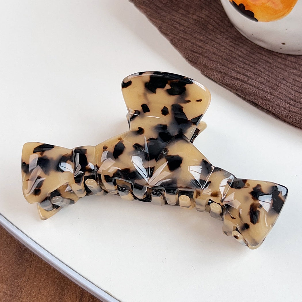 Beau - Geometric Acetate Bow Style Hair Claw Clip
