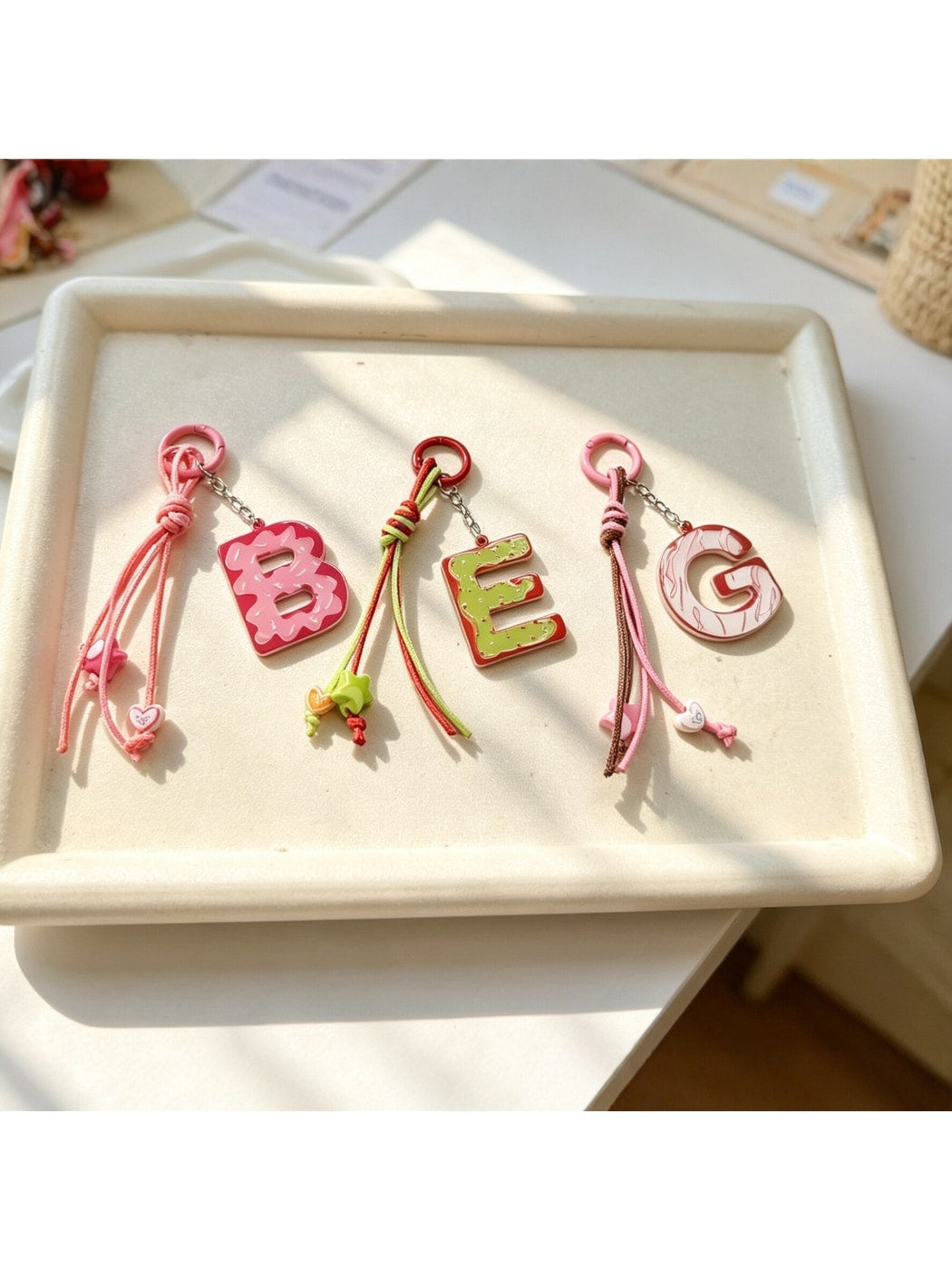 Keypus - Acrylic Alphabet Phone Charm Bag Chain Keychain
