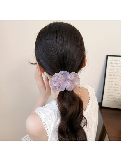 Gifty - Soft Printed Sheer Mesh Elastic Hair Scrunchie
