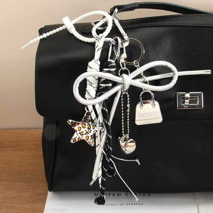 Keypus - Silver Star Braided Rope Keychain Bag Charm