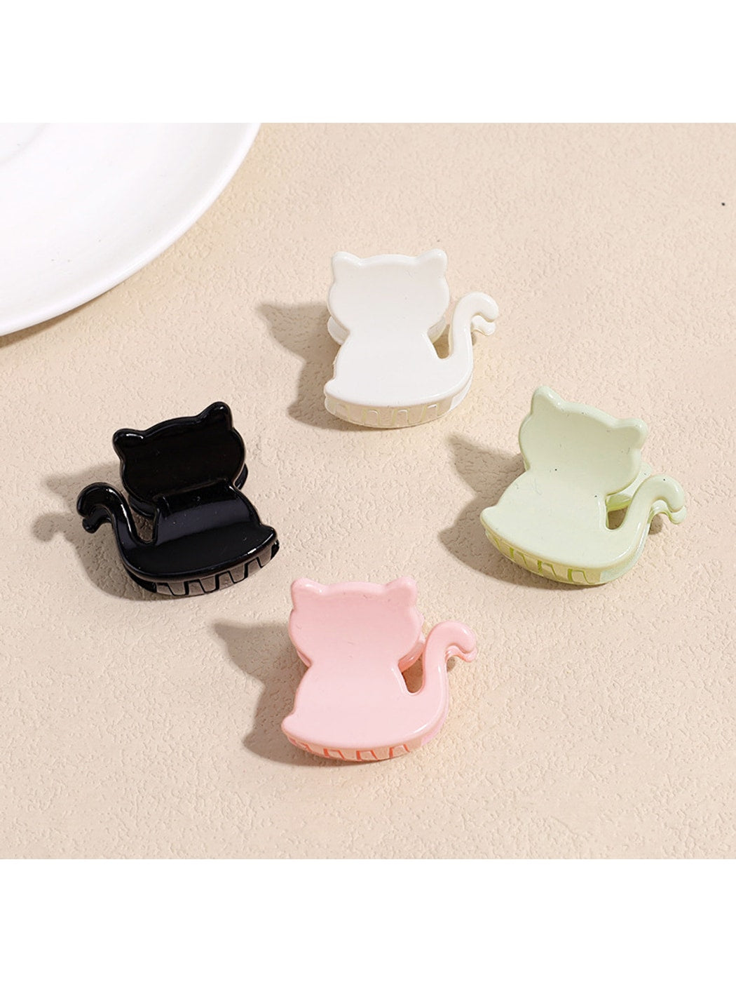 Beau - Glossy Cat Shape Acrylic Alloy Claw Clip