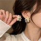 Earedge - Fresh Floral Enamel Accent Stud Earrings