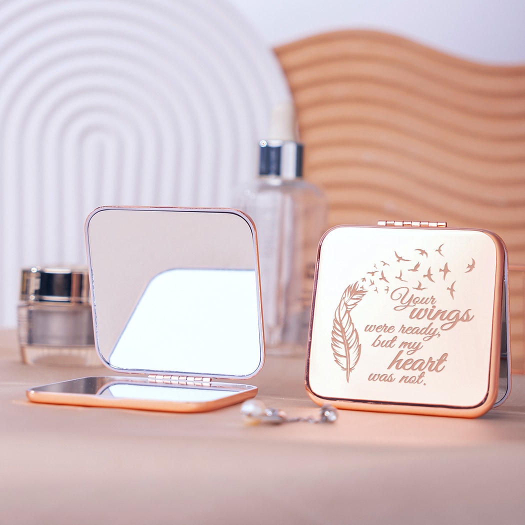 Mirroray - Portable Alloy Glass Compact Hand Mirror