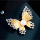 Brovia - Brushed Butterfly Two Tone Alloy Brooch Pin