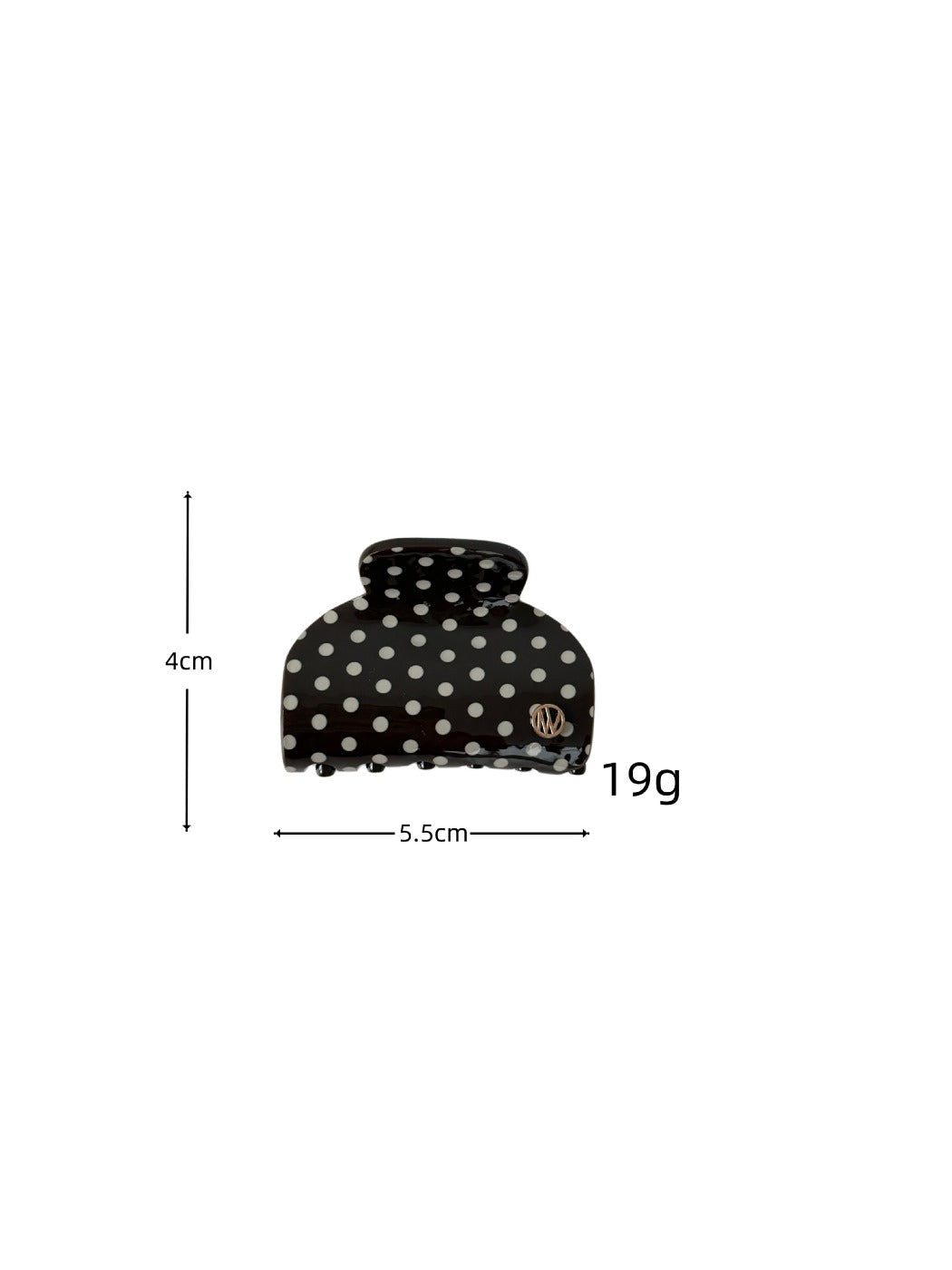 Beau - Simple Polka Dot Half Round Claw Clip