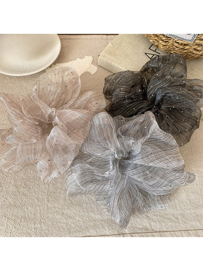 Gifty - Seersucker Starry Polka Dots Scrunchie
