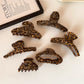Beau - Vintage Leopard Print Minimalist Claw Clip