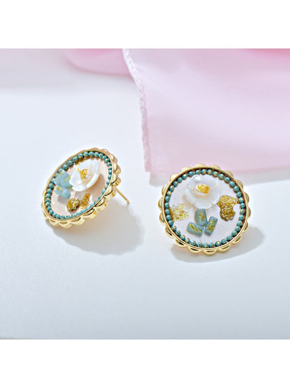 Earedge - Oil Painting-Inspired Floral Stud Earrings