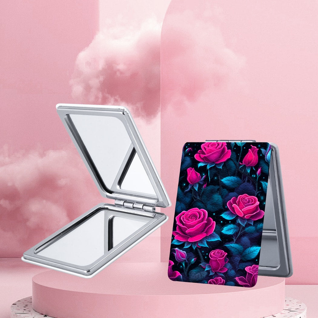 Mirroray - Rose Print Foldable Handheld Makeup Mirror
