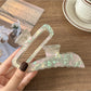 Beau - Glossy PVC Alloy Iridescent Hair Claw Clip