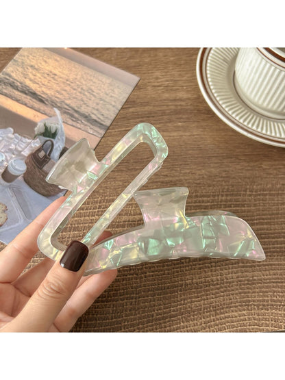 Beau - Glossy PVC Alloy Iridescent Hair Claw Clip
