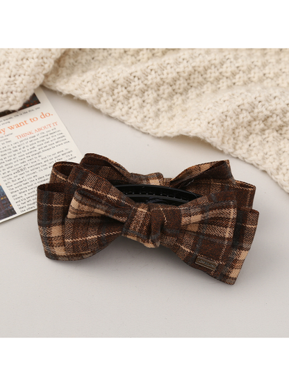 Beau - Vintage Bow Plaid Large Claw Clip