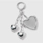 Keypus - Silver Tone Heart Mirror Charm Chain Keychain