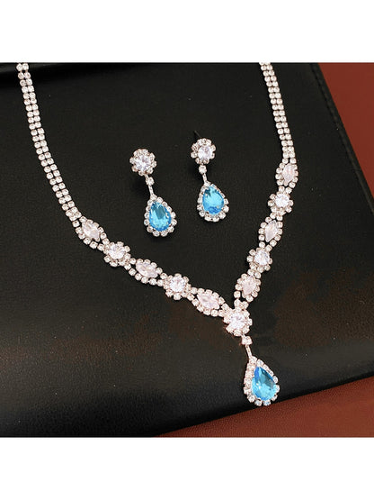 Nozari - Light Luxury Drop Necklace and Stud Earrings
