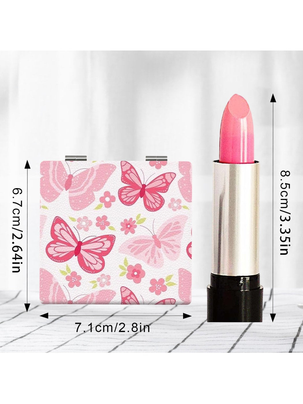 Mirroray - Butterfly Floral Print Folding Makeup Mirror