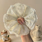 Gifty - White Floral Lace Trim Polyester Scrunchie