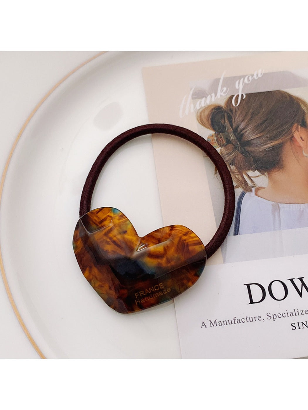 Gifty - Candy Color Heart Acetate Hair Ties Ponytail