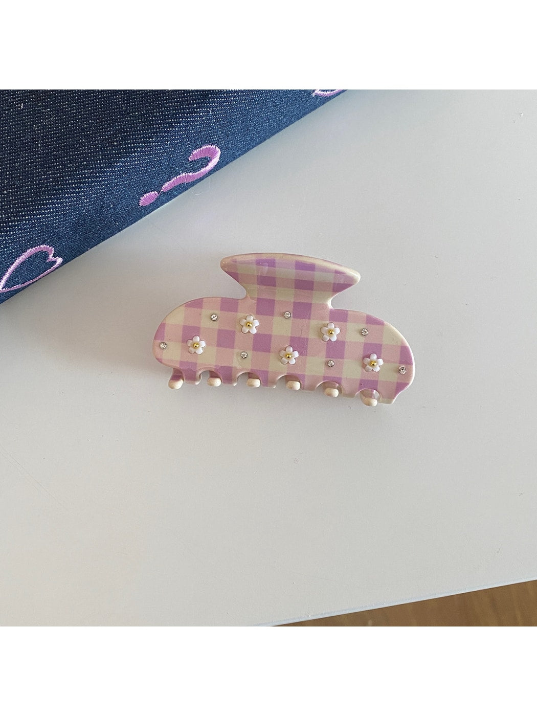 Beau - Fan Shape Decorative Acetate Fiber Claw Clip
